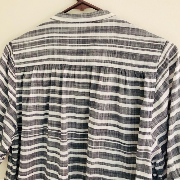 J Crew Black White Stripe Gauze Tunic S - Picture 5 of 8